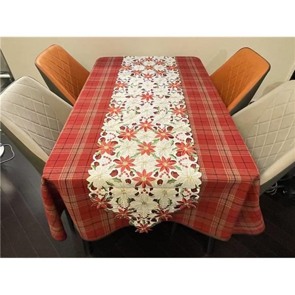 Table Runner Red Table Linens for Christmas Decorations, 15 x 70 Inch - Picture 2 of 7
